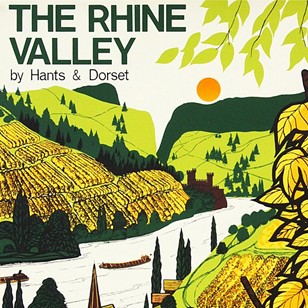 1960S Rhine Valley Bus Travel Poster